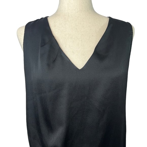 LN DOLAN Left Coast Collection Black Sleeveless V-Neck Draped Tunic Top … - Picture 8 of 11